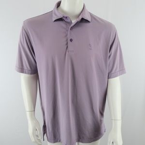 Peter‎ Millar Summer Comfort Golf Polo Shirt Mens Medium Purple White Striped